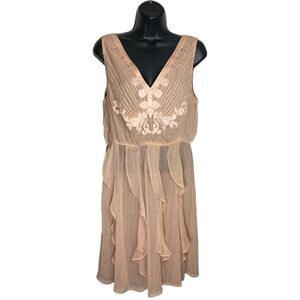 Lauren Conrad Y2K Dress Womens 10 Sheer Whimsigoth Fairy Romantic Mermaid Pink